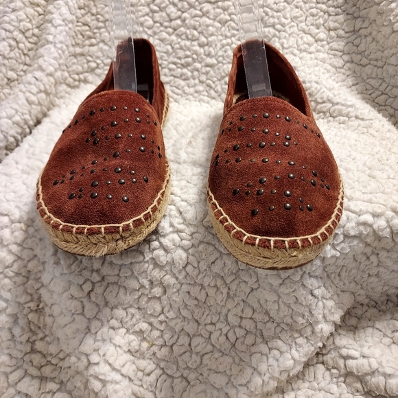 Nine West "Vaoro" Brown Suede w/Studs Raffia Sole Loafers Espadrilles 7.… - Picture 2 of 12